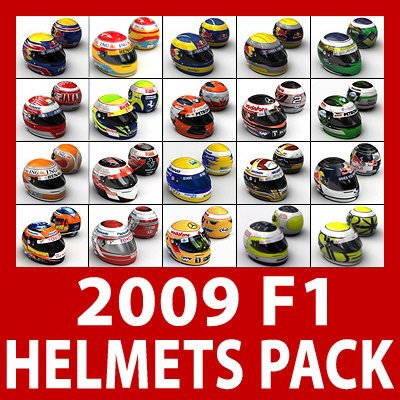 2009 F1 Helmets Pack