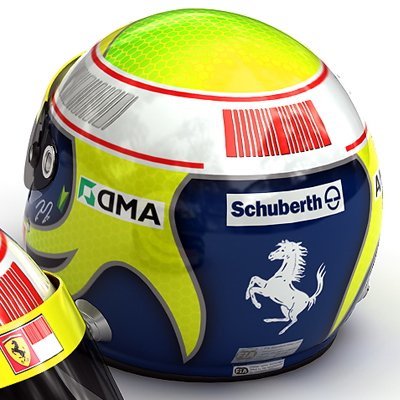 1558 Felipe Massa and Kimi Raikkonen F1 Helmets