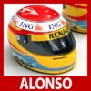 1614 Fernando Alonso and Nelson Piquet Jr. Nelsinho F1 Helmets