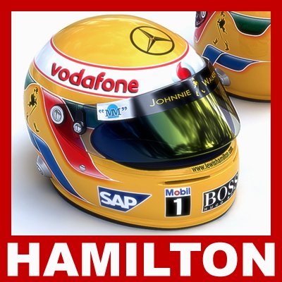 1709 Lewis Hamilton and Heikki Kovalainen F1 Helmets