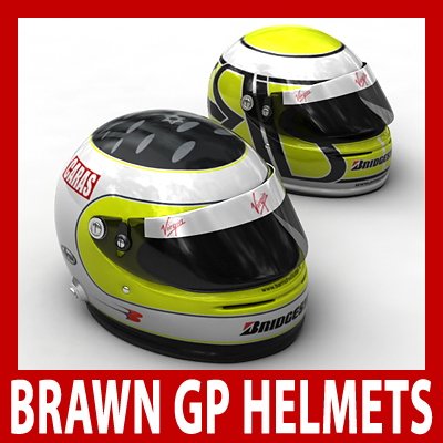 Rubens Barrichello and Jenson Button F1 Helmets