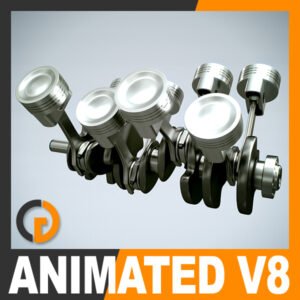 Animated V8 Engine Cylinders