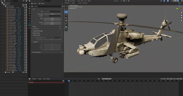 AH 64D Apache No Cockpit 08 Blender