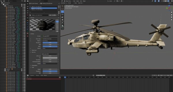 AH 64D Apache Longbow 0007 Blender