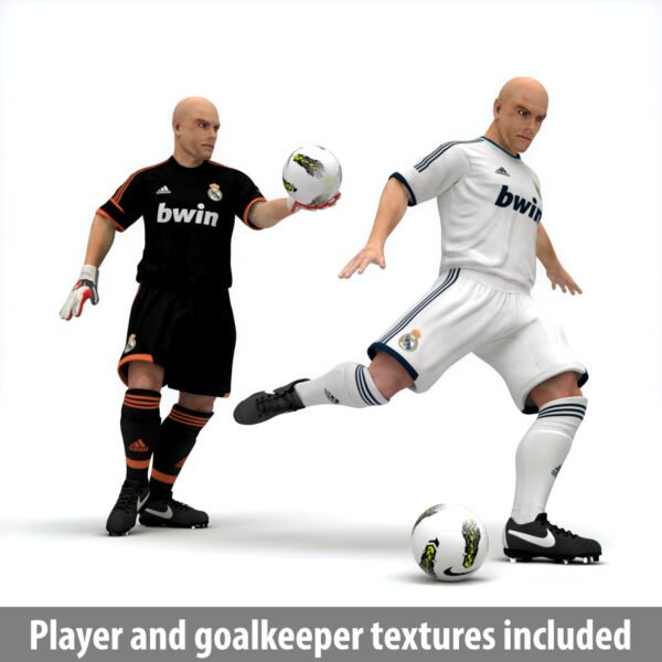 9380 Rigged Football Player and Goalkeeper Real Madrid CF