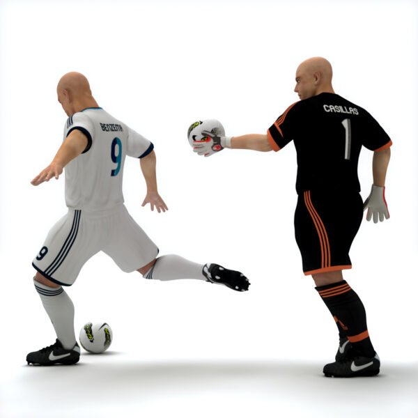 9382 Rigged Football Player and Goalkeeper Real Madrid CF