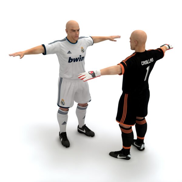 9384 Rigged Football Player and Goalkeeper Real Madrid CF