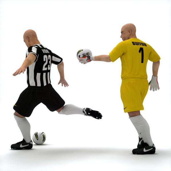 10446 Rigged Football Player and Goalkeeper Juventus FC