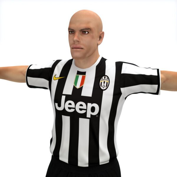 10449 Rigged Football Player and Goalkeeper Juventus FC